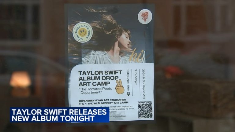 Chicago Swifties gear up for release of new Taylor Swift album, The Tortured Poets Department, by gathering at mural